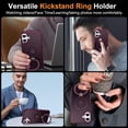 thumbnail image 3 of KOMI for iPhone 16 Plus Case, with Magnetic Ring Stand [Compatible with MagSafe] [Military Grade Protection] Slim Shockproof Translucent Protective Phone Case Wine Red, 3 of 5