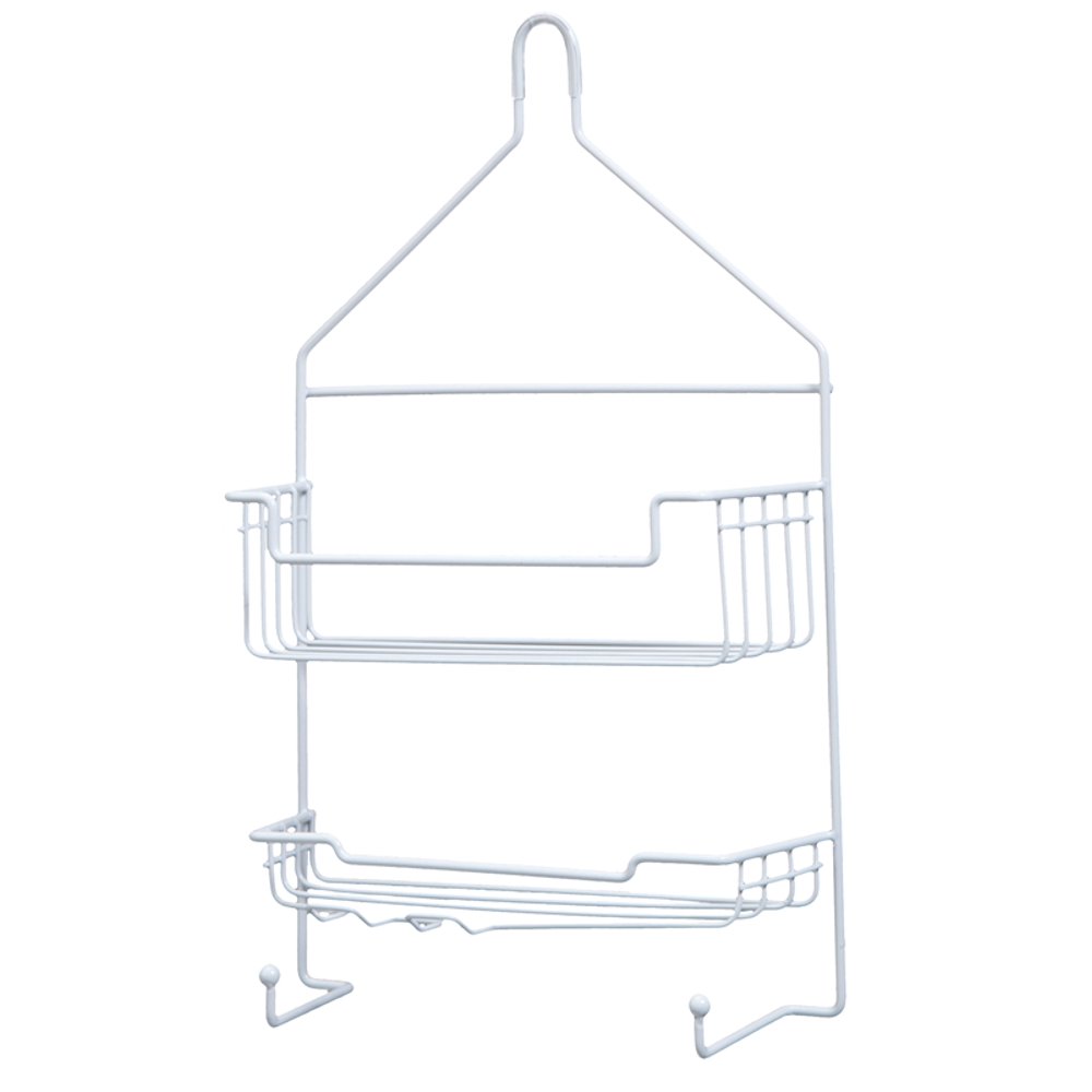 Kenney RustResistant 2Tier Hanging Shower Caddy with Suction Cups and Razor Holder, White