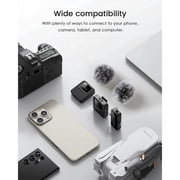 Wireless Lavalier Microphone, Portable Mic Lavalier Microphone for iPhone/Android/Camera, Mini Mic Lavalier Microphone Noise Reduction Mini Mics for Youtube Podcast Interview Vlog Livestreaming