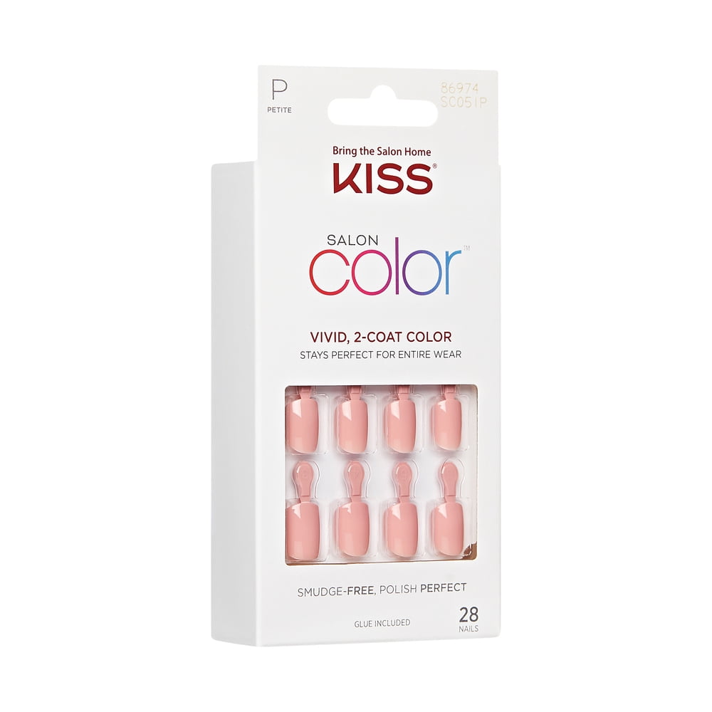 KISS Salon Color Nails, Pink, Petite Square, 'The Best Seller', 31 Ct.