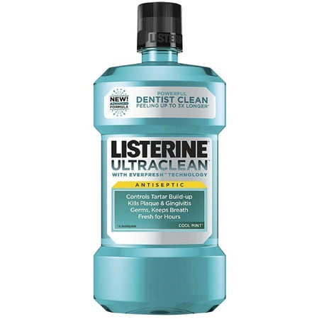 Listerine Ultra Clean Antiseptic Mouthwash, Cool Mint 33.8 oz (Pack of 4)
