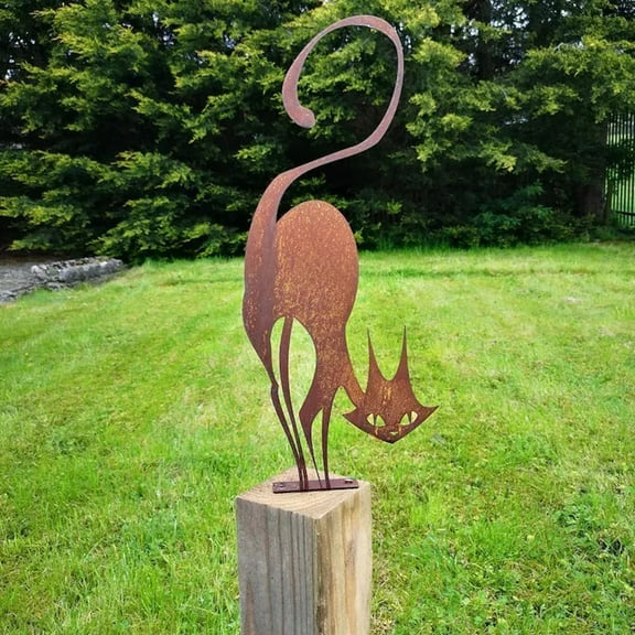 Gardening Gadgets Metal Cat Fence Topper Decor Metal Cat Silhouette Metal Fence Art Decor Cat Garden Statues Cat Decorative Garden Stakes For Yard Garden Outdoor Decorations