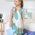 thumbnail image 4 of Fotbe Three White Geese Vestido de Dormir para Niñas de 3 a 10 Años, Mangas Cortas, Estilo Princesa, Pijama Camisón con Mangas Voladas-X-Large, 4 of 6