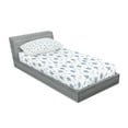 thumbnail image 2 of Ambesonne Floral Fitted Sheet & Pillow Sham Set, Flourishing Summer Roses, Twinxl, Pale Yellow Blue Violet, 2 of 2