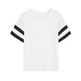thumbnail image 5 of Rezuofi 1 Pcs Womens Oversized Tees Loose T Shirts Half Sleeve Crew Neck Color Block Cotton Tunic Tops, 5 of 6