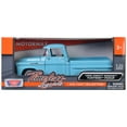 thumbnail image 3 of 1958 Chevrolet Apache Fleetside Pickup Truck Light Blue 1/24 Diecast Model Car by Motormax, 3 of 3