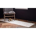thumbnail image 2 of Unique Loom Rushmore Collection Classic Traditional Design Tone Textured Area Rug, 3 ft x 9 ft 10 in, White/Tan, 2 of 6