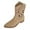 Khaki, variant on Cowboy Boots for Women Suede Hollow out Embroidery Chunky Heel Pointed Toe Pull on Ankle Booties