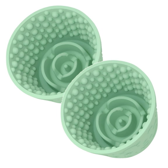 BESTSKY Dog Lick Bowl Freezable 2 Pack, With Suction Cups For Large Dogs Freezer, Anti Slip Lick Mat Anxiety Relief Eat Dispenser For Dogs, For Small Medium & Large Breed Dogs, Green
