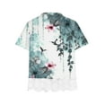 thumbnail image 4 of AJTQTH Tshirts for Girls Stylish Floral Print Short Sleeve Tees Cute Lace Patchwork Round Neck Blouses Summer Tops Multicolor#01 3 Years, 4 of 4