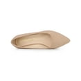 thumbnail image 4 of BLISSFUL STEP Women's Pointed Toe Slip on Wedge Heel Pumps Khaki 7, 4 of 7