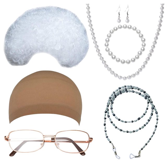 Conjunto de Disfraz Sunnimix Disfraz de anciana para adultos