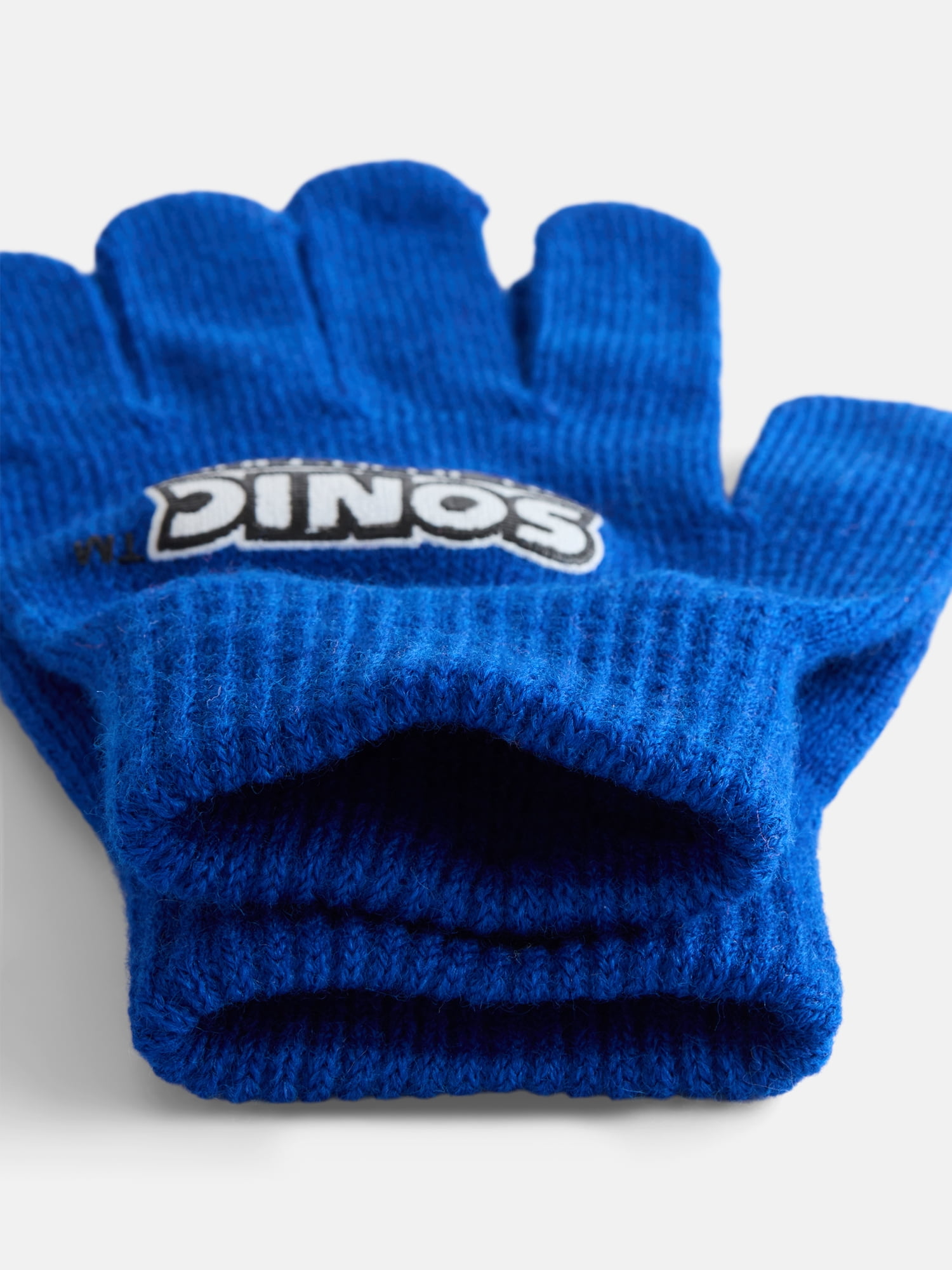 Sonic the Hedgehog Boys Ribbed Knit Beanie and Gloves Set, 2 Piece, One Size