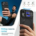 thumbnail image 2 of Dteck Magnetic Case for iPhone 12 mini,iPhone 13 mini Shockproof TPU+PC Case Compatible with Mag Safe with Sliding Camera Lens Protection Kickstand Cover for iPhone 12 mini/13 mini ,Black, 2 of 9