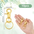 thumbnail image 2 of l 10pcs Swivel Snap Hooks with Key Rings 2.6'' Golden Trigger Snaps Hooks Iron Lobster Claw Clasps Swivel Lanyards Snap Hooks Metal Keychain Clip Hooks for Keychain Bags Pendant Dog Leash, 2 of 6