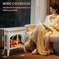 thumbnail image 6 of KISSAIR Electric Fireplace Heater 25’’ with 3D Realistic Flame Effect, Freestanding Fireplace with Remote Control, 500W/1500W,Beige, 6 of 8