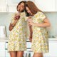thumbnail image 4 of Fotbe Banana Bata de Dormir para Mujer con Estampado, Camisón de Algodón de Manga Corta, Ropa de Dormir Casual, 4 of 6