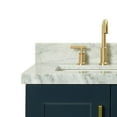 thumbnail image 3 of Ariel Taylor 37 In. Left Offset Rectangle Sink Vanity With Carrara White Marble Countertop In Midnight Blue, 3 of 10