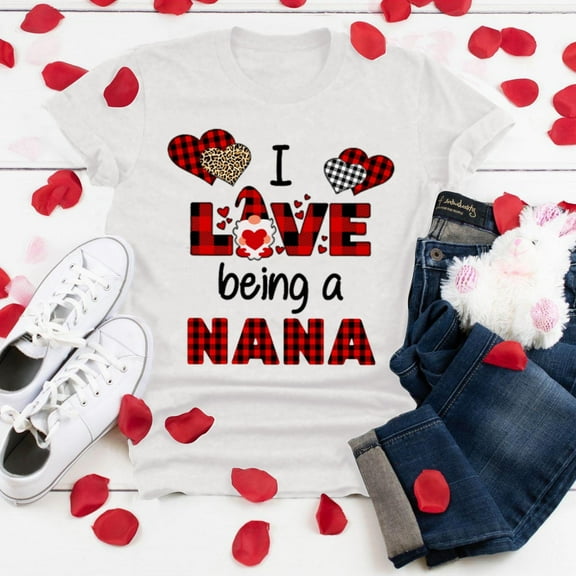 Womens Clothes Plus Size Short Sleeve 3D Love Printed O-Neck Tops Tee T-Shirt Blouse