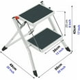 thumbnail image 3 of Folding Step Stool Kitchen Stool Mini Step Ladder Foldable Stool Max Load 150kg, Step Stool for Adults, Small Step Ladder, Foldable Step Stool, Easy to Store, for Beds Kitchen Pantry Office Travel, 3 of 7