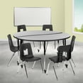 thumbnail image 2 of Flash Furniture Emmy Mobile 60" Circle Wave Flexible Laminate Activity Table Set with 18" Student Stack Chairs, Grey/Black, 2 of 12