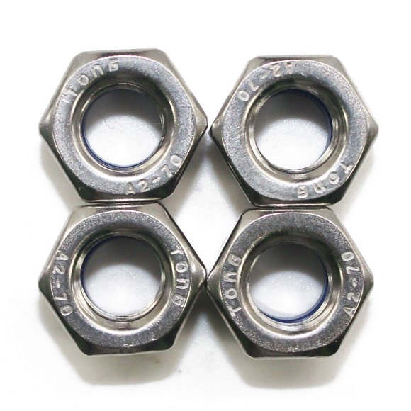 Fullerkreg M12x1.75mm DIN985 Self-Locking Nylon Insert Hex Lock Nuts,Stainless Steel A2-70/304/18-8,Plain Finish,Quantity 14pcs