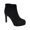 Black Micro Suede, variant on Womens Jeanne Zipper Faux Leather Ankle Boots