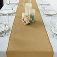 thumbnail image 3 of Balsa Circle 14" x 108" Gold Faux Burlap Linen Polyester Table Runner Party Events Decorations, 3 of 8
