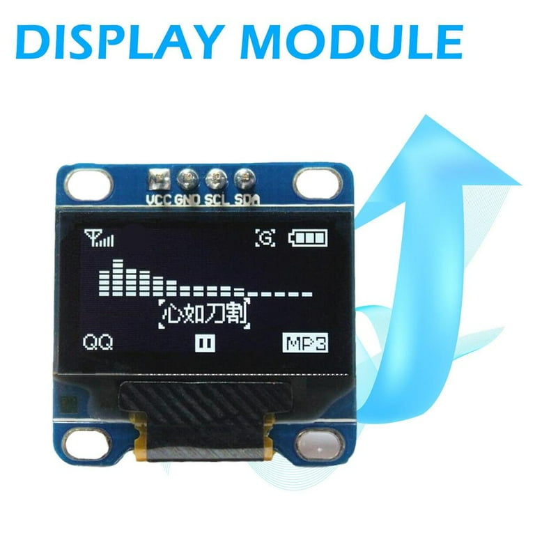 Módulo De Display LED OLED, I2C, Serial 128X64 LCD, Tela LED IIC Comunicar, SH1106, Branco E Azul Para Arduino Esp8266 Nodemcu 1 3in 10pcs - Foto 6