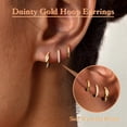 thumbnail image 6 of YEUOYEA 3 Pairs Small Gold Hoop Earrings Set for Women, 14K Gold Plated Hypoallergenic Dainty Cute Huggie Hoops, Jewelry Gift, 6 of 6