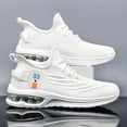 thumbnail image 2 of Men'S Lightweight Breathable Sneakers - All-Season Low-Top Sneakers with Arch Support & Cushioned Arch Strap, White/Black/Orange Accent - Durable Rubber Sole for Running, Gym, Yoga, Casual Wear - Uni, 2 of 7