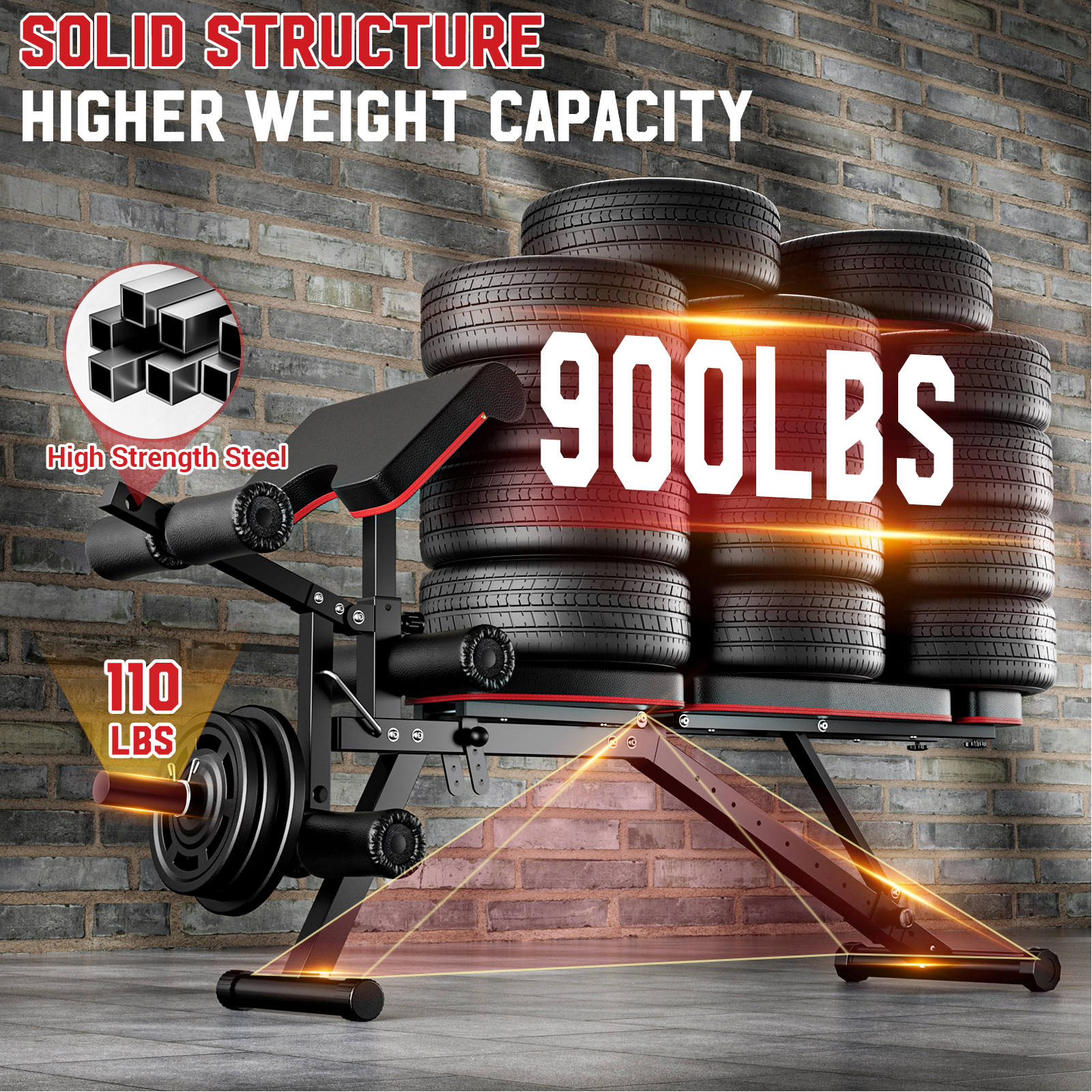 GIKPAL 10-Position Adjustable Olympic Weight Bench photo 4