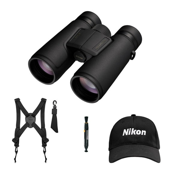 Nikon Monarch M5 10x42 Binoculars with Hat and Accessory Bundle