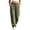Green, variant on Women's Drawstring Wide Leg Cargo Pants Elastic High Waist Big Front Patch Pocket Casual Trousers with Side Hand Pockets for Street Daily Walks