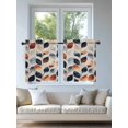 thumbnail image 4 of Navy Blue Burnt Orange Botanical Tier Curtains 36 Inch Length,Sheer Curtains for Bedroom Living Room Window Vintage Leaves Rod Pocket Drapes Kitchen Curtains Small Half Window 27.5"x36" 2 Panels, 4 of 6
