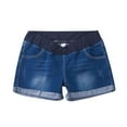 thumbnail image 2 of DeHolifer Women's Maternity Jeans Shorts Over The Belly Stretchy Comfy Denim Shorts Pants Casual Workout Pregnancy Shorts Blue 3XL, 2 of 4