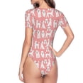 thumbnail image 4 of The Xecao Cute Poodle Dog Women's Crew Neck Body Suit, a short-sleeved bodysuit and basic swimsuit, both comfort and style for dating and daily life, 4 of 9