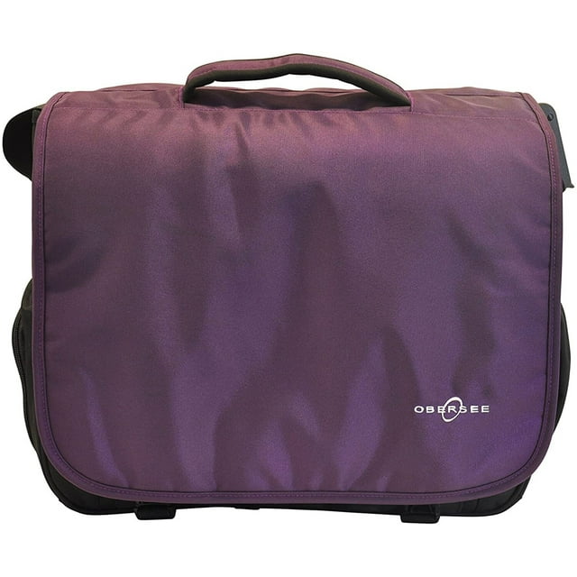 Obersee Madrid Convertible Diaper Backpack Messenger Bag-Color:Black/Purple