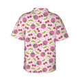thumbnail image 6 of Wukai Strawberry And Cheery Men's Hawaiian Shirt Short Sleeve Casual Button Down Summer Beach Aloha Shirt Tropical Print Holiday Party, 6 of 8