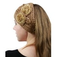 thumbnail image 4 of NYFASHION101 Hand Knitted Furry Flowers Winter Headband Headwrap - NAG325Y, Camel, 4 of 4