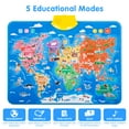 thumbnail image 3 of CshidWorld Interactive World Map Poster- Educational Talking Poster Toy for Children of Ages 3 to 12 Years Old - Geography Electronic Game, Ideal Educational Birthday Gift for Boys and Girls, Blue, 3 of 7