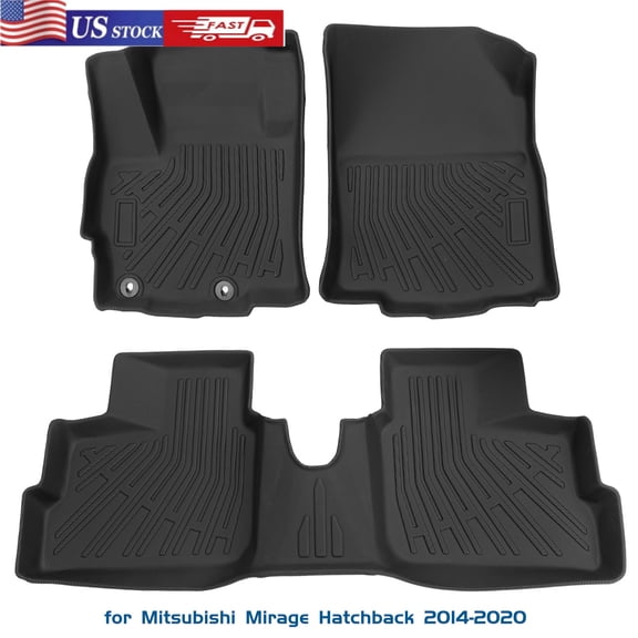 HUONA 3Pcs/Set Car Floor Mats for Mitsubishi Mirage Hatchback 2014-2020 All-Weather Automotive Floor Mats Waterproof Heavy Duty Car Mats Flexible Floor Liners