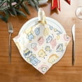 thumbnail image 3 of Iauyy Satin Napkins Set of 4- Blue Beige Food DIY Printing Decoration Cloth Napkin- Easy Care for Home/Party, 3 of 8
