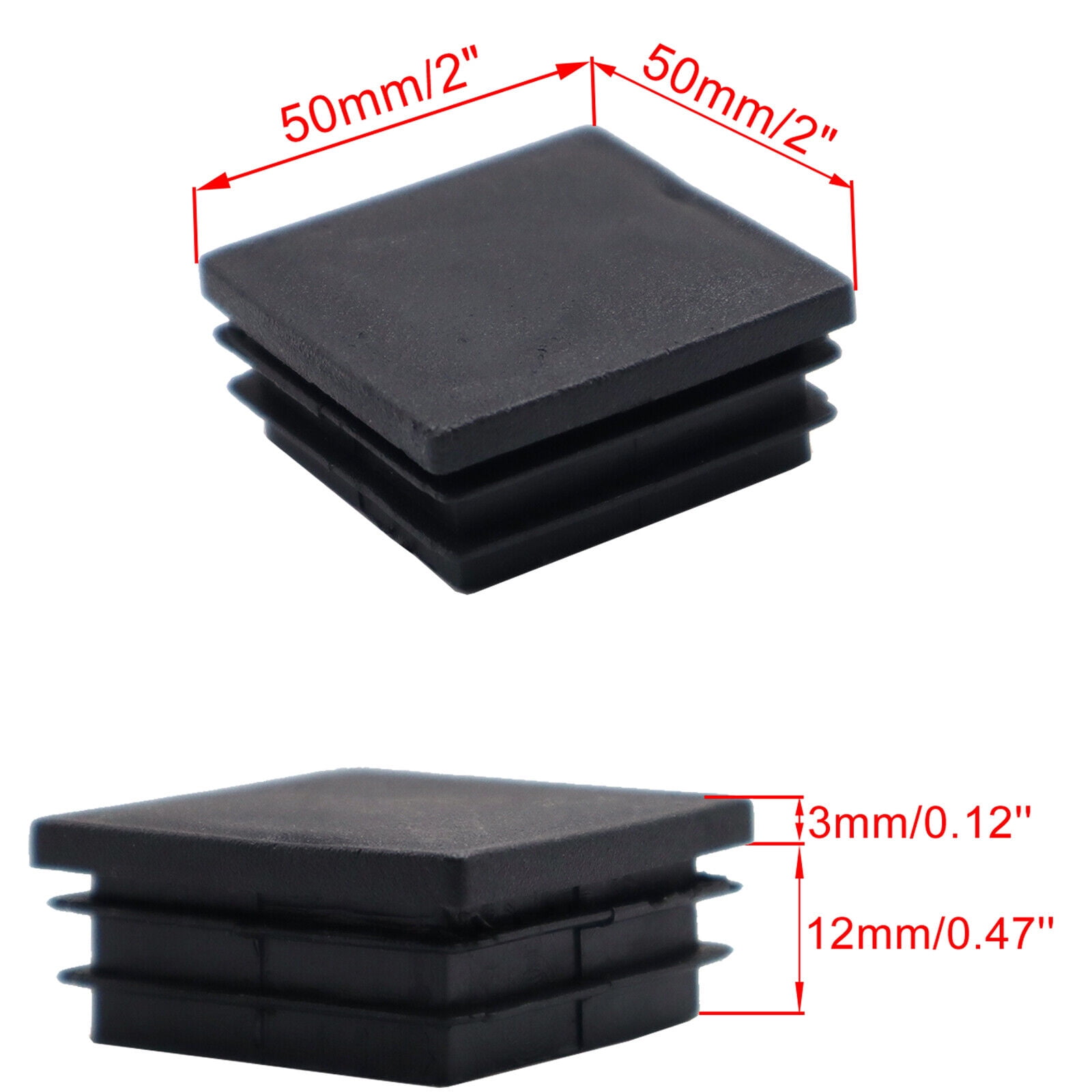 4x Yiyasu 2" Square Tubing End Cap Plug Chair Glide Fence Post Pipe