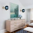 thumbnail image 6 of KCO Lighting Set of 2 Blue Glass Wall Sconce Gold Globe Wall Light Fixtures Bedroom Bedside Sconces, 6 of 7