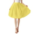 thumbnail image 2 of YMNXA Women's Skirt High Waisted Mesh Solid Color Fashion Comfortable Tutu Skirt For Daily Wear Yellow One Size, 2 of 5