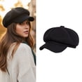 thumbnail image 2 of Women's Cotton Cabbie Hat Warm Adjustable Octagonal Cap for Winter Outdoor Casual Daily Wear Soft Headwear, 2 of 8