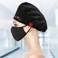 thumbnail image 1 of Funie Bouffant Cap ECG Embroidery Adjustable Unisex Buttons Dots Beauty Worker Scrub Hat for Beautician, 1 of 7