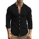 thumbnail image 4 of pstuiky camisas de manga larga para hombre, Camisas casuales de lino a la moda para hombre, de color liso, con botones y cuello alto, de manga larga salir tops s, 4 of 9