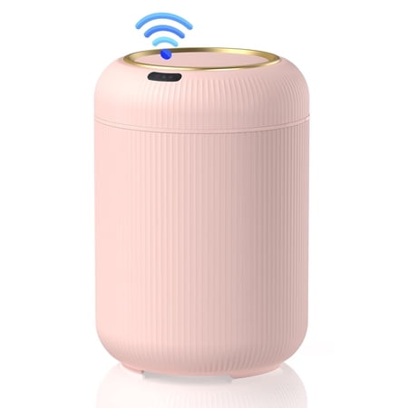 Automatic Motion Sensor Bathroom Trash Can with Lid, 3 Gallon Touchless Trash Bin, Smart Plastic Garbage Can, Mini Pink Wastebasket for Toilet, Office, rv, Bedroom, Living Room